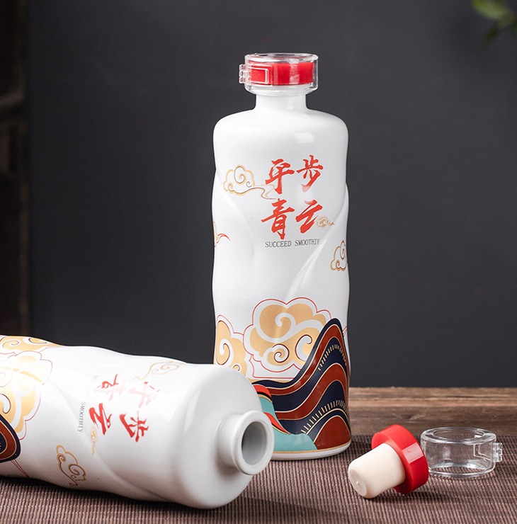 1斤文化陶瓷酒坛套装（平步青云）