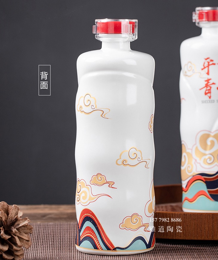 1斤文化陶瓷酒坛套装（平步青云）