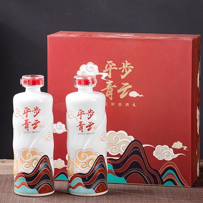 1斤文化陶瓷酒坛套装（平步青云）