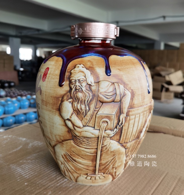 5斤10斤陶瓷酒坛（雕刻酿酒图）