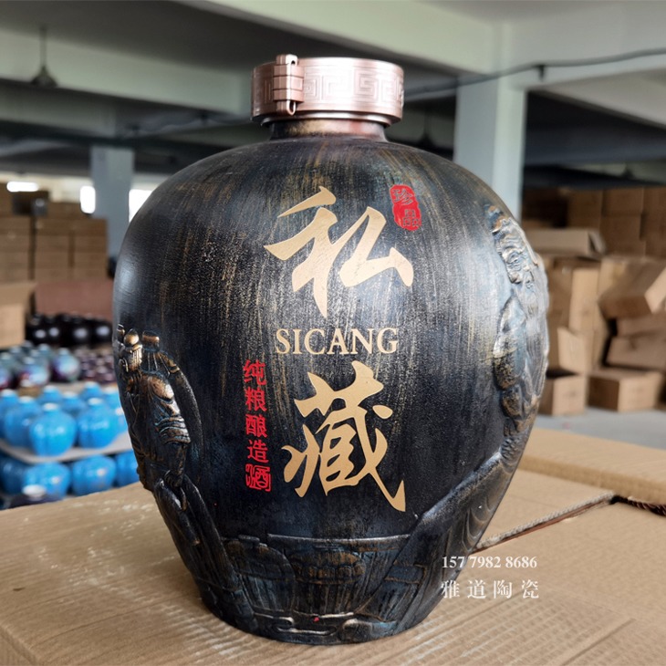 5斤10斤陶瓷酒坛（雕刻酿酒图）