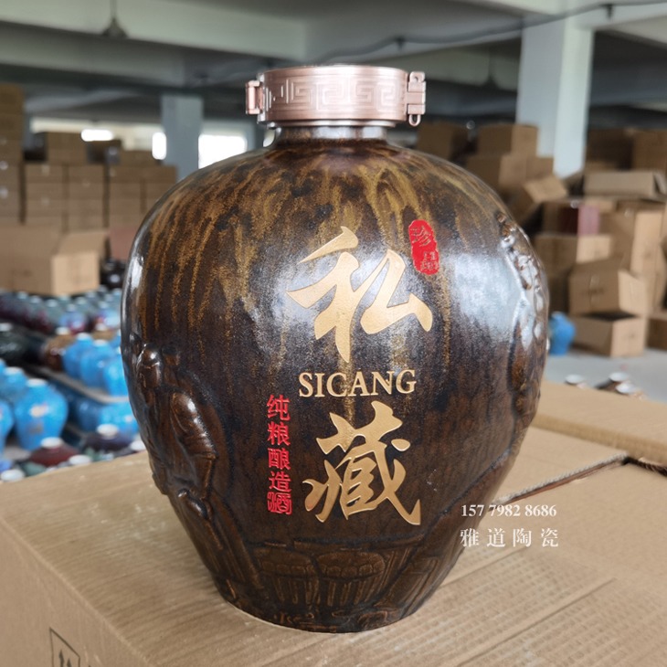 5斤10斤陶瓷酒坛（雕刻酿酒图）