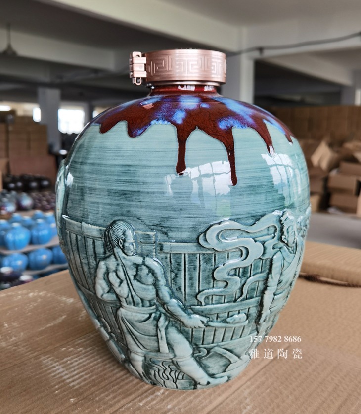 5斤10斤陶瓷酒坛（雕刻酿酒图）