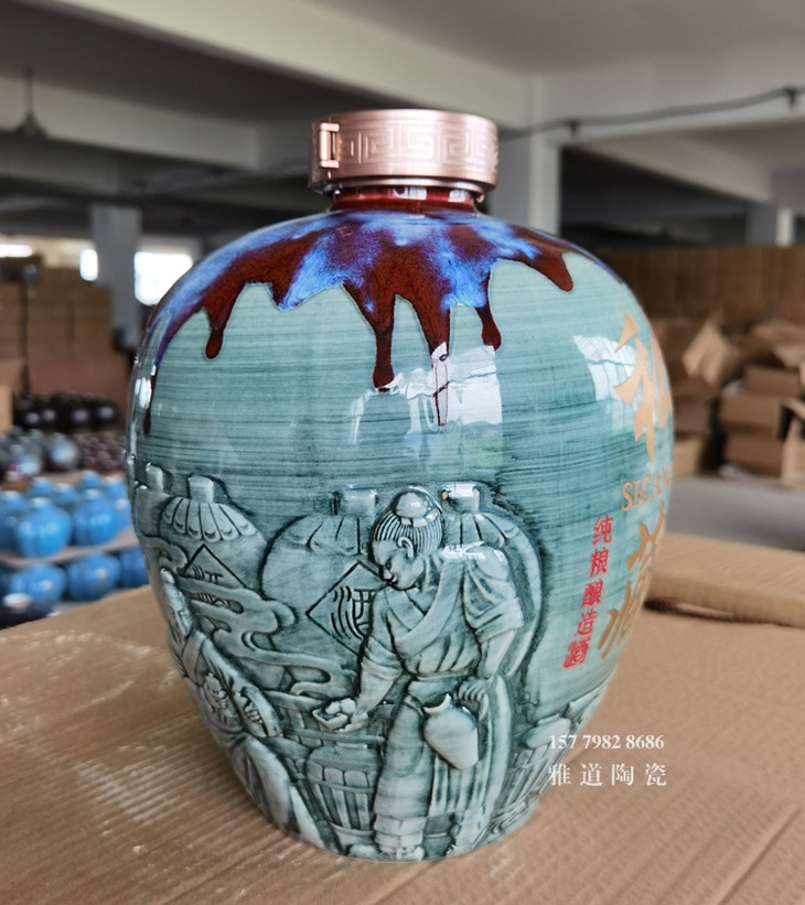5斤10斤陶瓷酒坛（雕刻酿酒图）