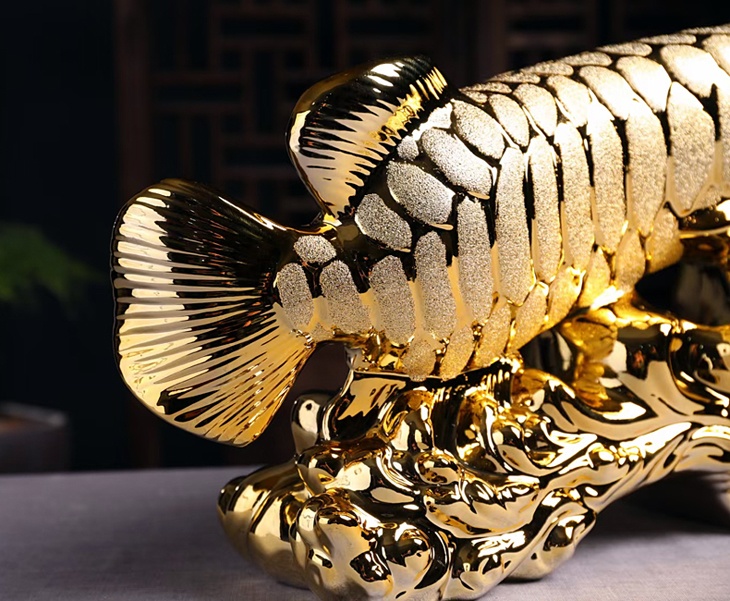 5斤镀金工艺陶瓷酒坛（金龙鱼）