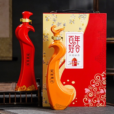 1斤装百年好合结婚陶瓷酒瓶礼盒