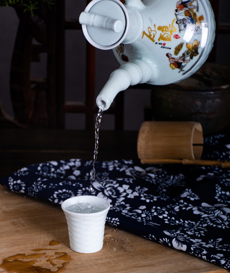 景德镇一斤装竹编纹原酿陶瓷酒坛
