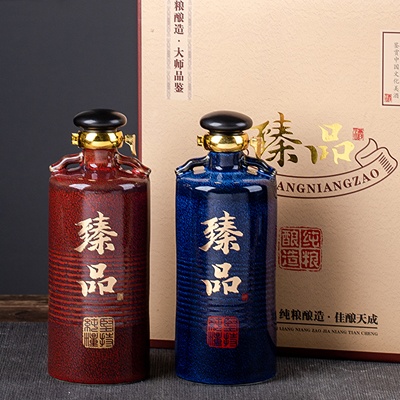 一斤装陶瓷酒瓶礼盒批发（臻品）