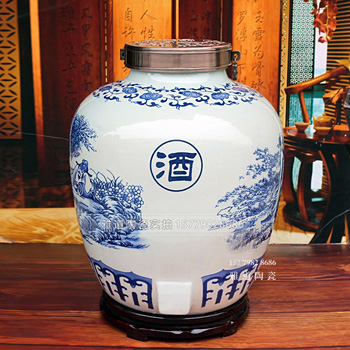 景德镇青花100斤150斤200斤装陶瓷酒坛
