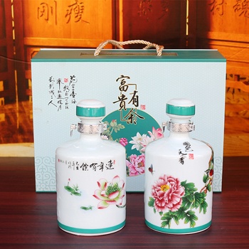 1斤装富贵有余陶瓷酒坛礼盒