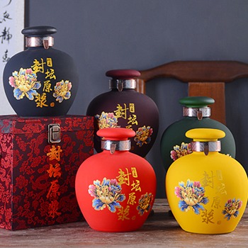 2斤哑光陶瓷小酒坛（封坛原浆）