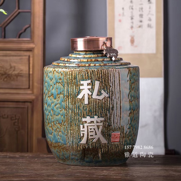5斤至100斤高温颜色釉陶瓷酒坛