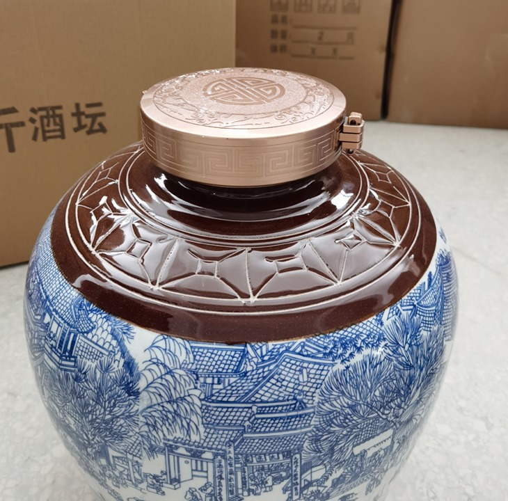 5至150斤青花酒坛（清明上河图）
