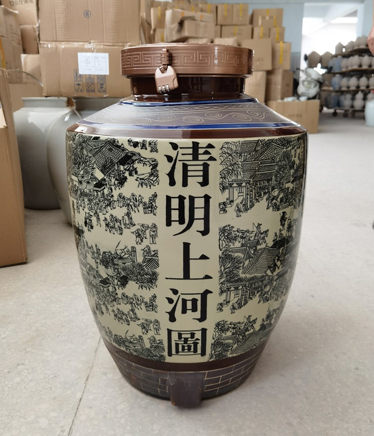 10斤至100斤清明上河图陶瓷酒坛