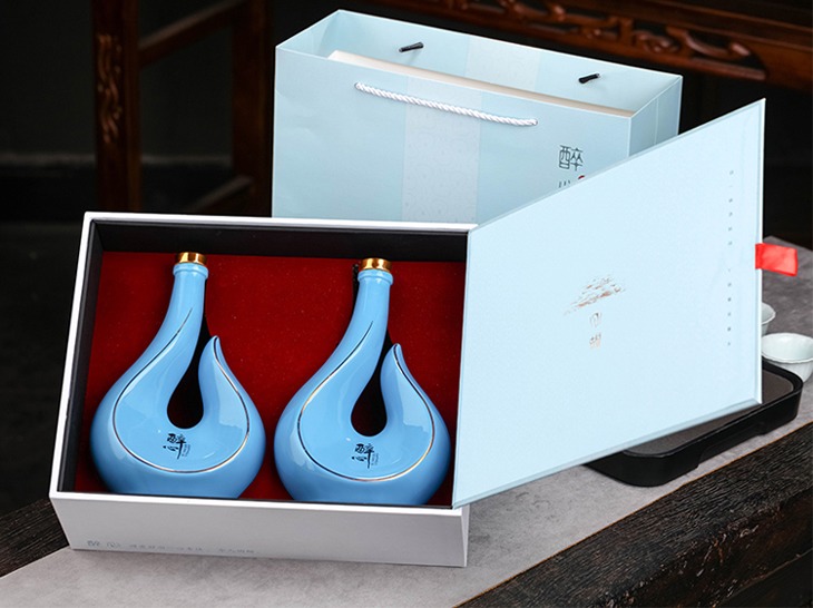 景德镇1斤工艺陶瓷酒坛（三色可选）