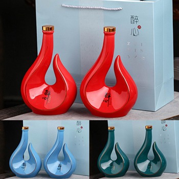 景德镇1斤工艺陶瓷酒坛（三色可选）