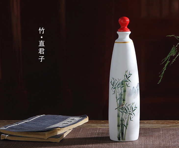 一斤装梅兰竹菊文化小酒坛子