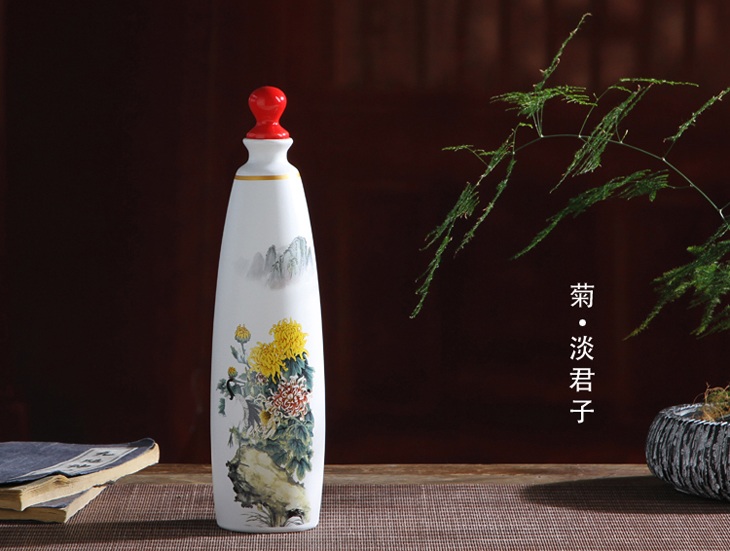 一斤装梅兰竹菊文化小酒坛子