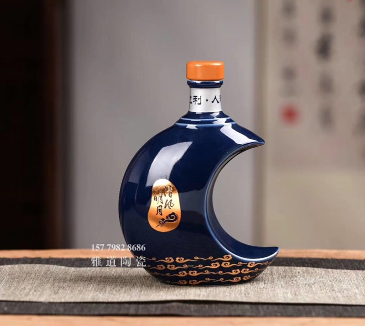 一斤装清风明月个性陶瓷小酒坛礼盒