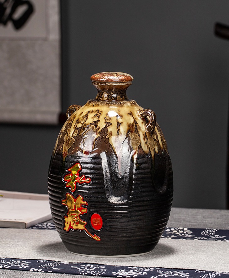 1斤5斤10斤窑变包布陶瓷酒坛