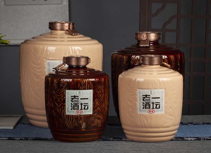 10斤20斤30斤木纹密封陶瓷酒坛
