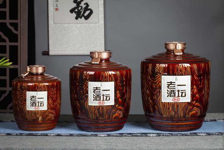 10斤20斤30斤木纹密封陶瓷酒坛