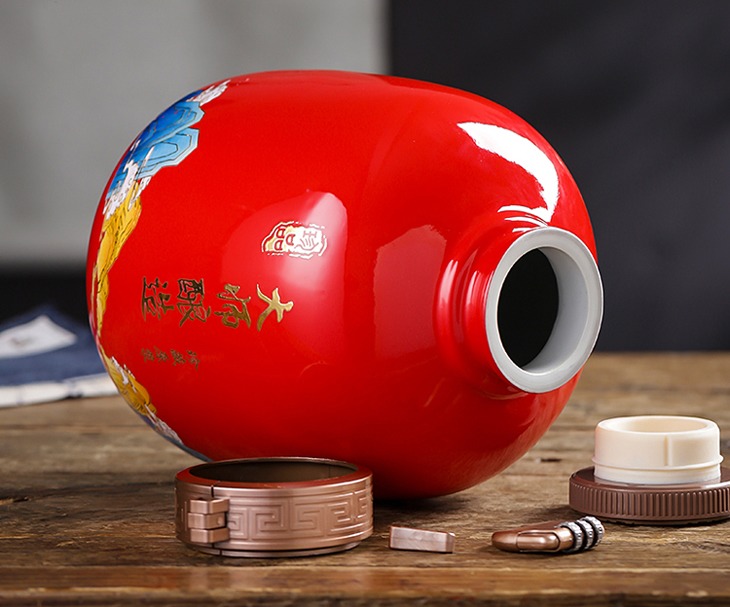 5斤陶瓷酒坛大师酿造（红黄两色）