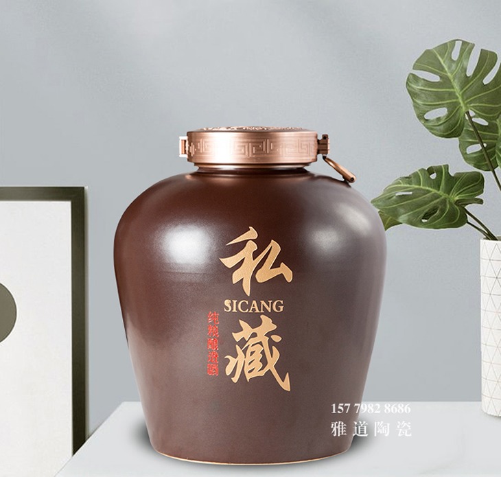 5至200斤棕色机雕陶瓷酒坛