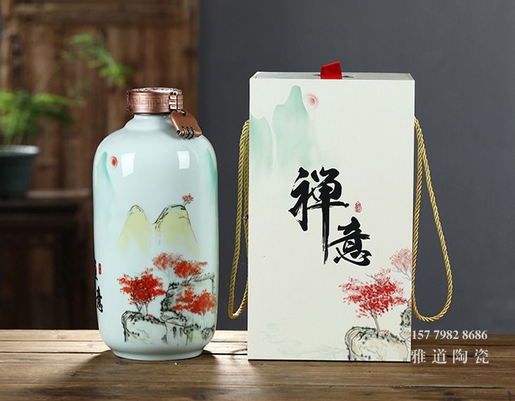 五斤装文化陶瓷酒坛（禅意）
