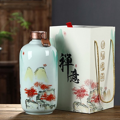 五斤装文化陶瓷酒坛（禅意）