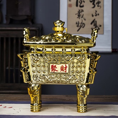 8斤装镀金工艺酒坛（聚财宝鼎）