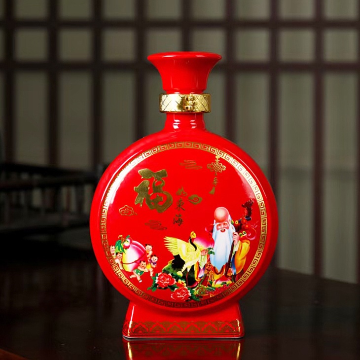 景德镇一斤陶瓷酒坛（府喜宴客）