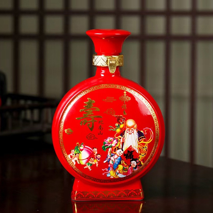 景德镇一斤陶瓷酒坛（府喜宴客）