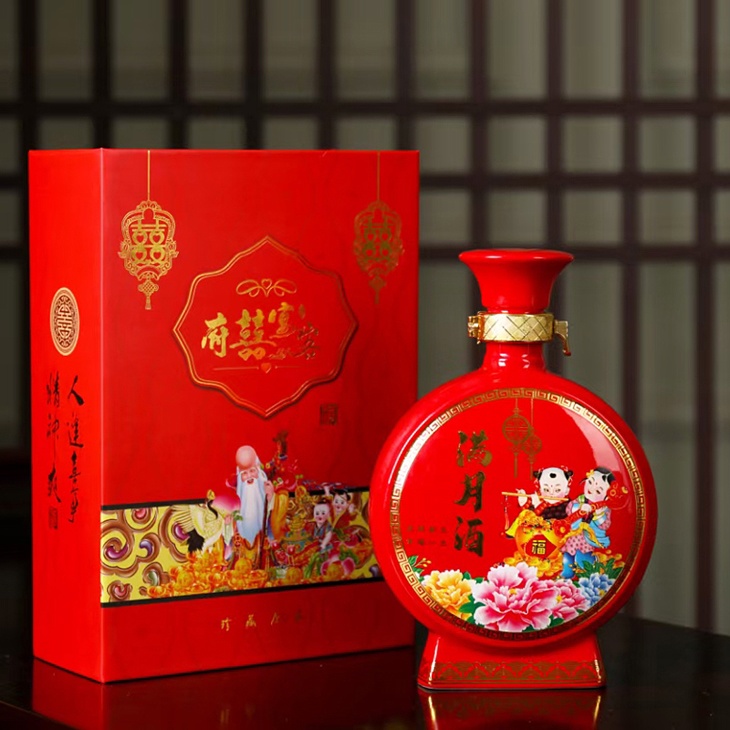 景德镇一斤陶瓷酒坛（府喜宴客）