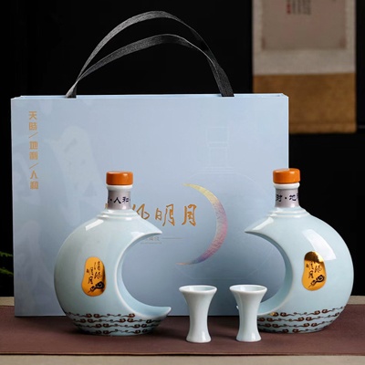 一斤个性小酒坛子（清风明月）