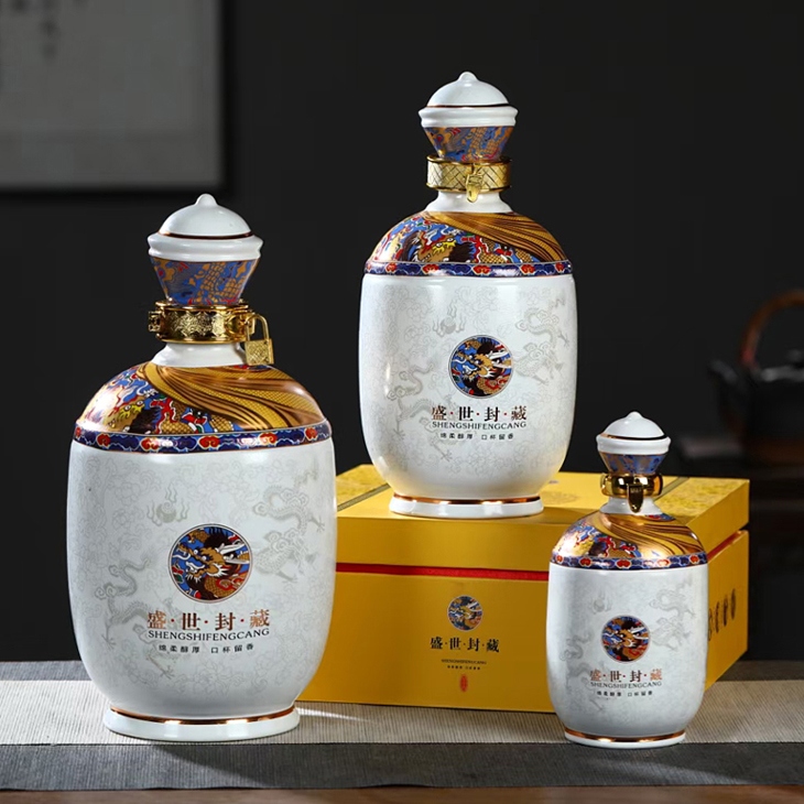 1斤3斤5斤精美酒坛子礼盒（盛世封藏）(图1)