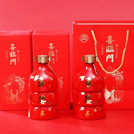 1斤装喜宴婚庆陶瓷酒瓶（6瓶装）