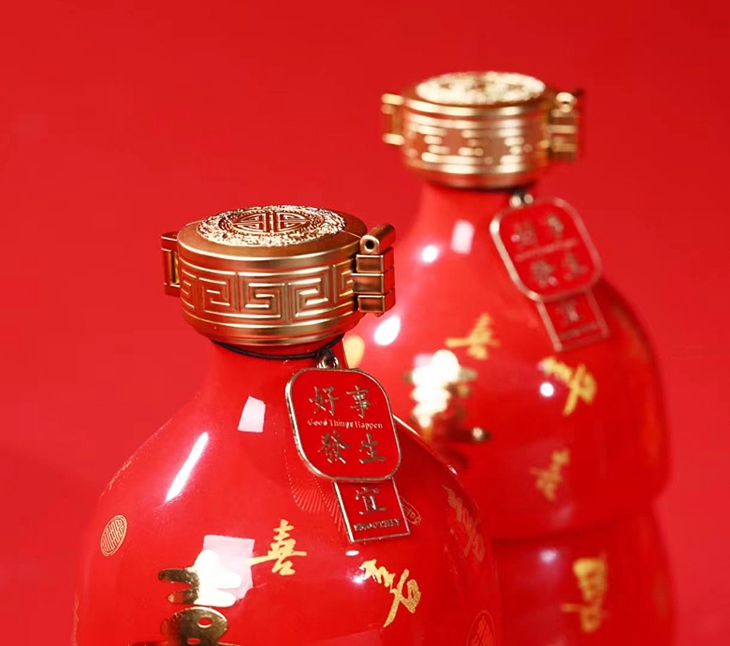 1斤装喜宴婚庆陶瓷酒瓶（6瓶装）(图7)