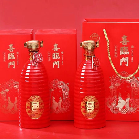 六瓶装景德镇婚庆酒瓶（喜临门）