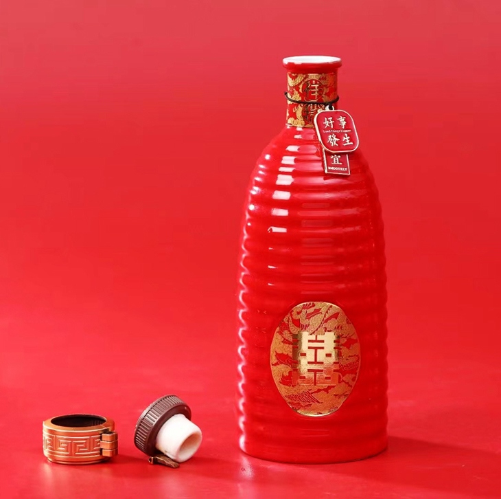 六瓶装景德镇婚庆酒瓶（喜临门）(图2)