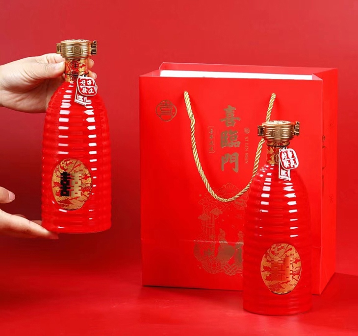 六瓶装景德镇婚庆酒瓶（喜临门）(图4)