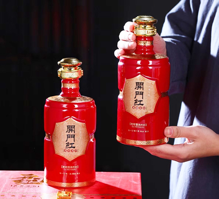 一斤装精品陶瓷酒坛礼盒（开门红）(图2)