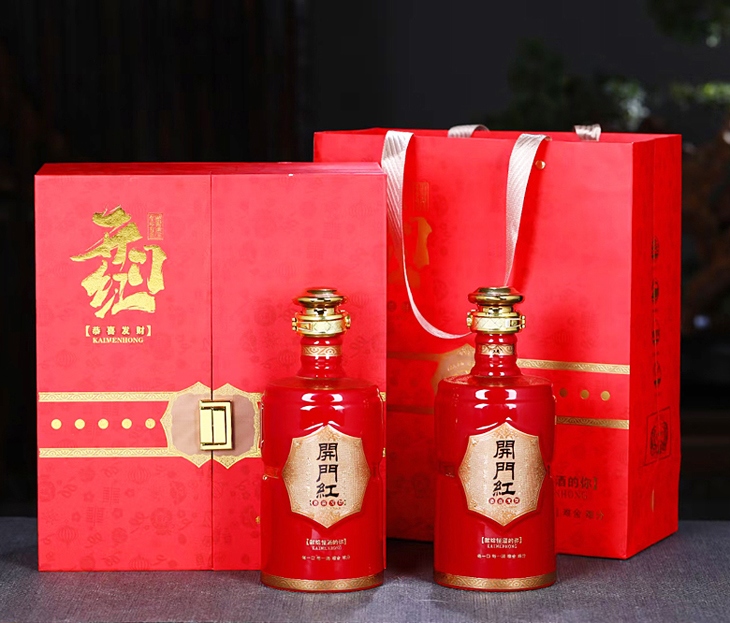一斤装精品陶瓷酒坛礼盒（开门红）(图1)