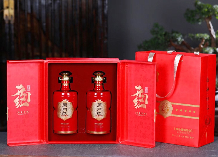 一斤装精品陶瓷酒坛礼盒（开门红）(图3)