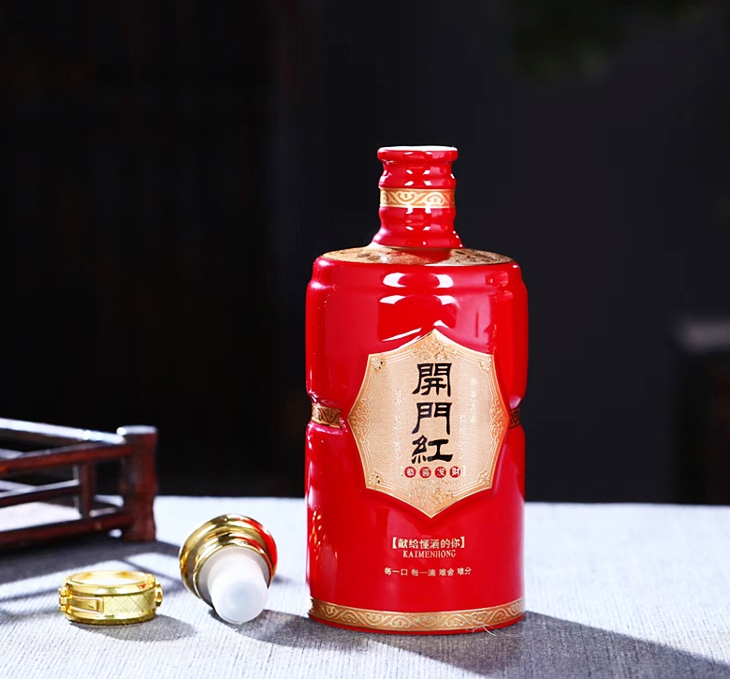 一斤装精品陶瓷酒坛礼盒（开门红）(图5)