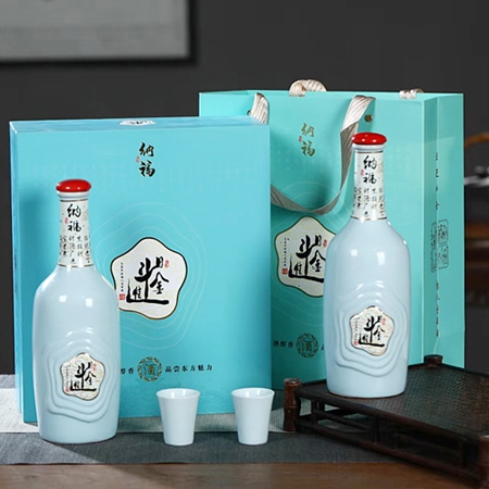 一斤装陶瓷酒坛礼盒套装（日进斗金）
