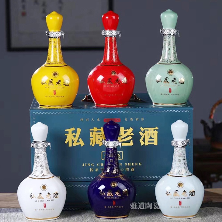 6瓶装景德镇1斤陶瓷酒坛（私藏老酒）(图1)