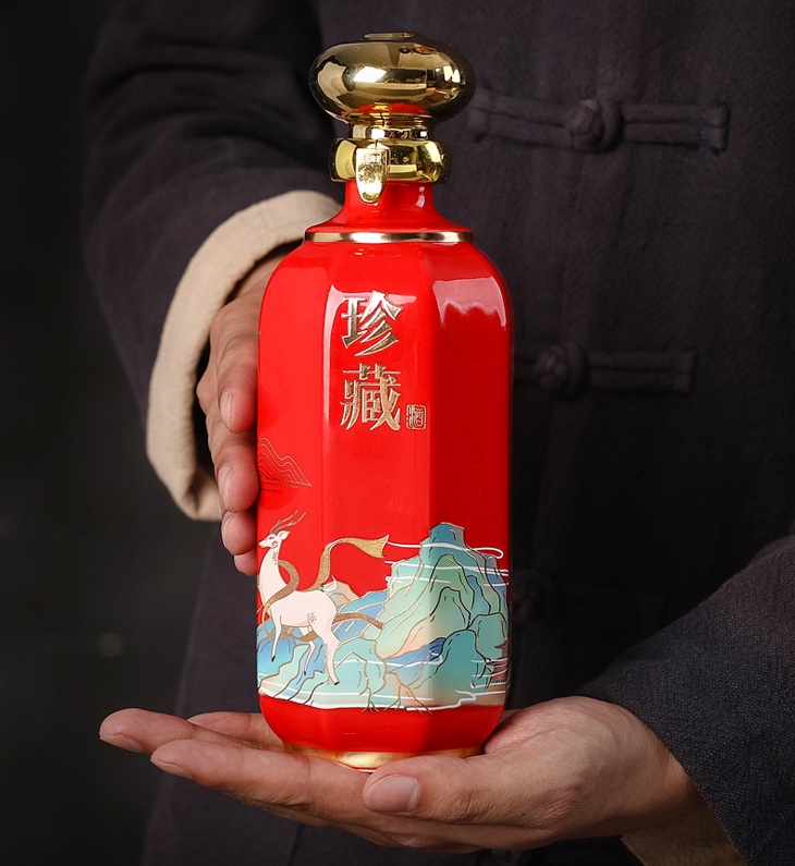 一斤装精致陶瓷酒坛礼盒（前程似锦）(图8)