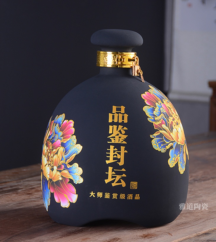 景德镇创意磨砂5斤10斤陶瓷酒坛（四色）(图4)