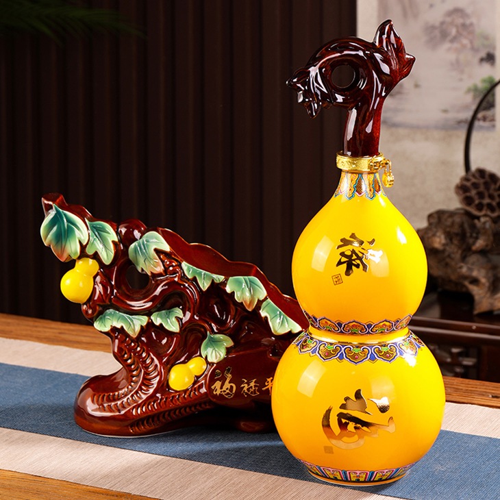 景德镇5斤珐琅彩福禄陶瓷酒坛(图6)